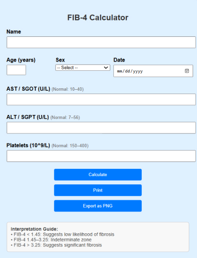 Liver Fibrosis Risk Calculator